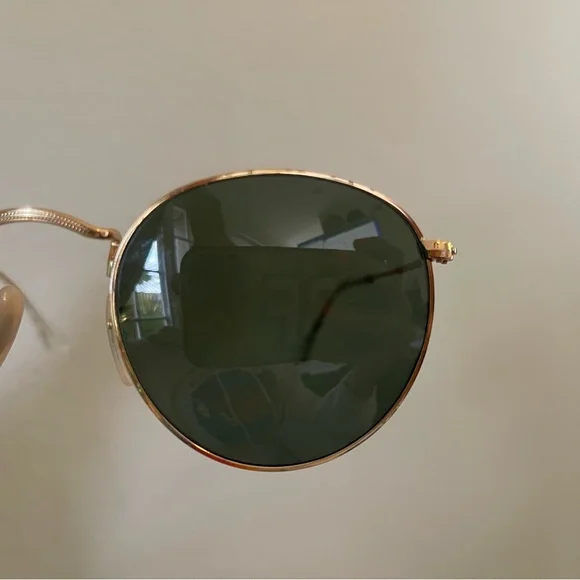 Ray-Ban G15 Round Green & Gold Sunglasses - Picture 6 of 7